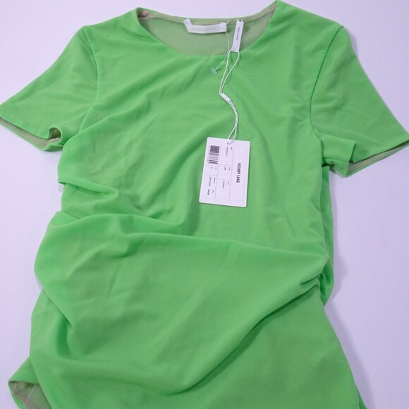 Helmut Lang Green Reversible Short Sleeve T-Shirt Lawn Neon Green XS L NWT 245 - Picture 11 of 12